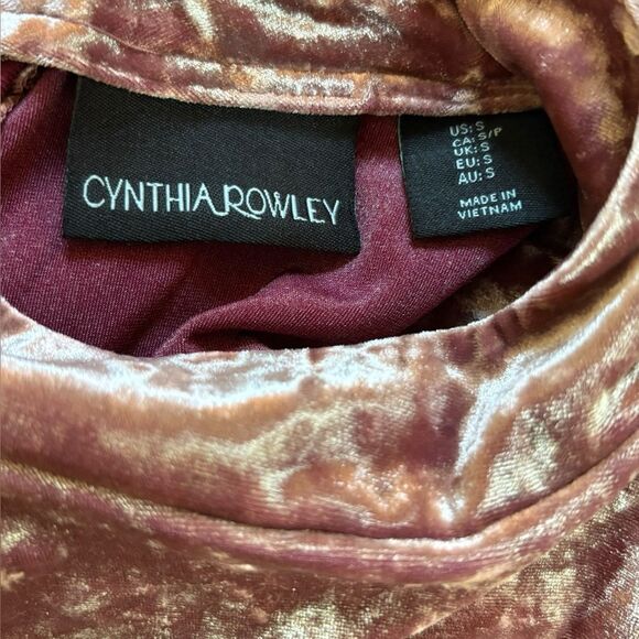 Cynthia Rowley Sleeveless Mini Dress Crushed Velvet High Neck Womens Small Pink - Picture 6 of 9